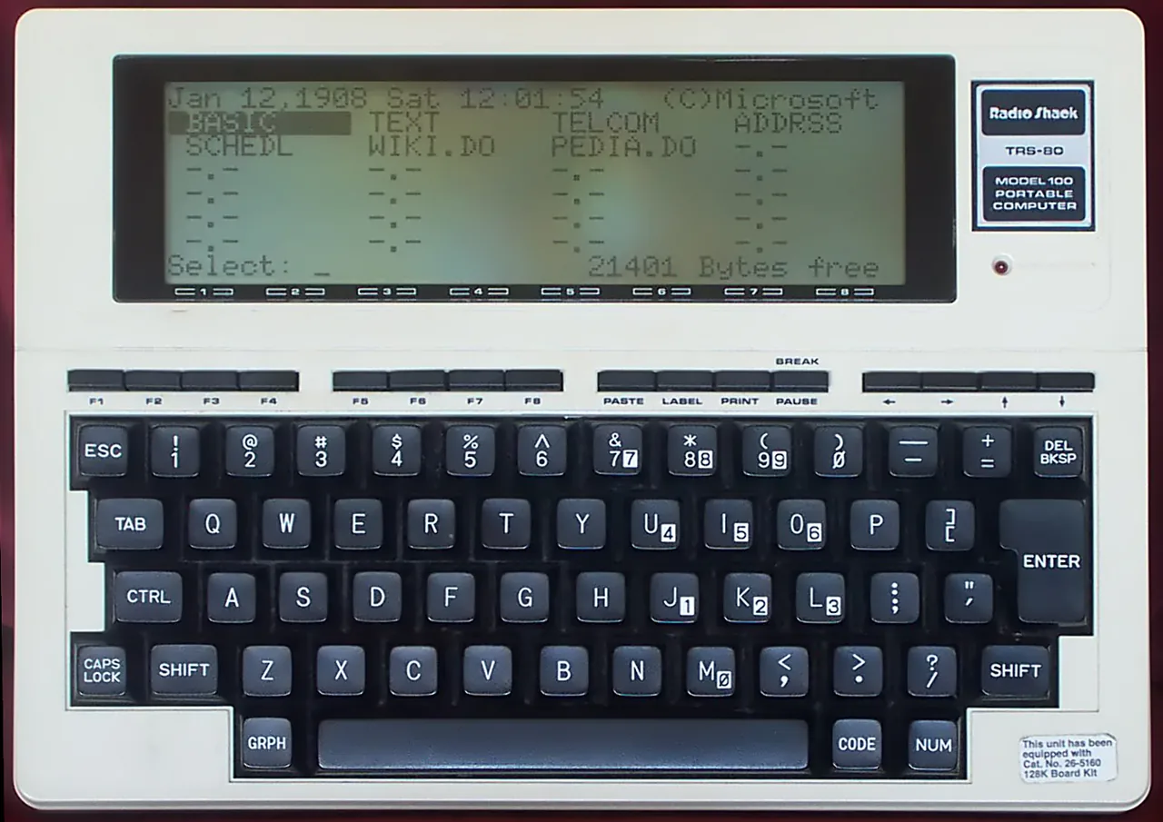 Tandy Radio Shack trs-80-model-100, archival photo